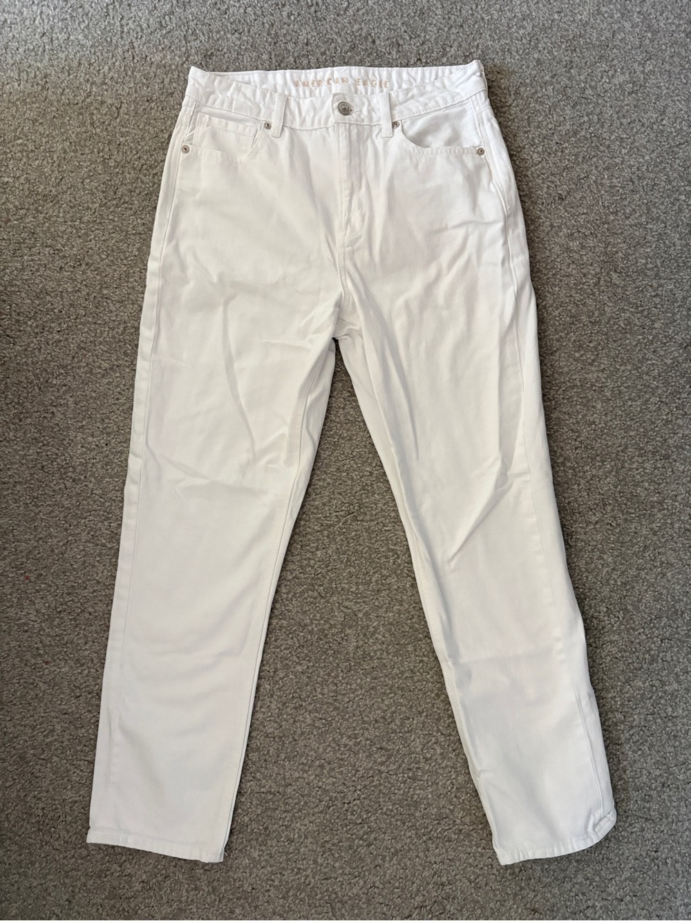 American Eagle Outfitters White Straight-Leg Jeans